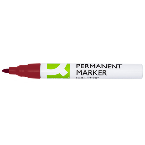 Marcatore permanente Q-Connect con fusto in metallo e punta conica 4 mm rosso KF11710